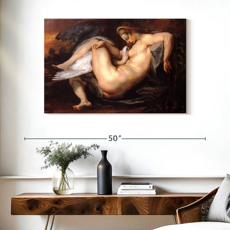 Léda et le cygne - 1601, H 26 po x l 39 po