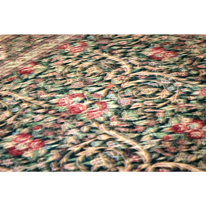 Tapis vert noué à la main de haute qualité