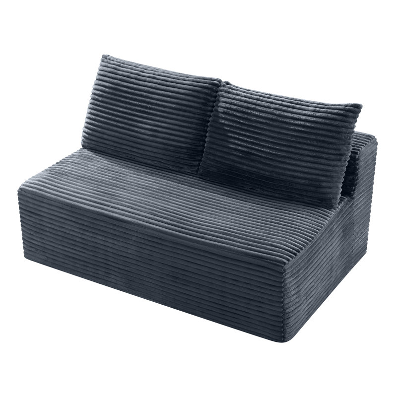 Causeuse à compression 2 places moderne en velours côtelé gris pour maison