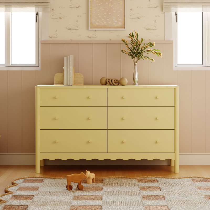 Swell 6-Drawer Assembled Dresser, White