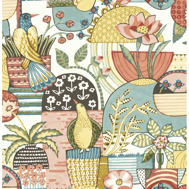 Multi Coan Peel & Stick Wallpaper, Orange