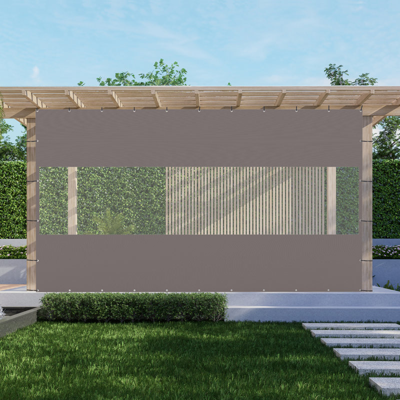 Domi Louvered Polyethylene Plastic Side Wall, Gray, 83" H x 118.9" W x 1" D