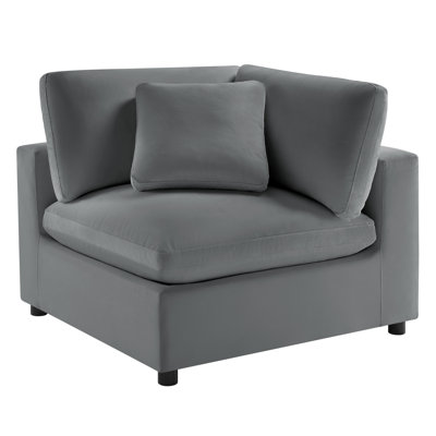 Caylie Corner Wedge Chair - Charcoal