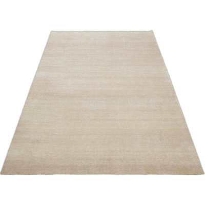 Tapis beige en laine noué à la main Waurika