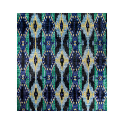 One-of-a-Kind 12' 5" x 11' 10" 2010s Square Wool Area Rug in Black