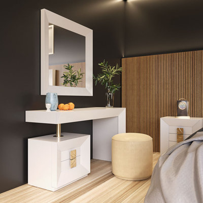 Ensemble de coiffeuse avec tabouret et miroir