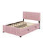 Lit plateforme double en velours avec lit gigogne-868153891