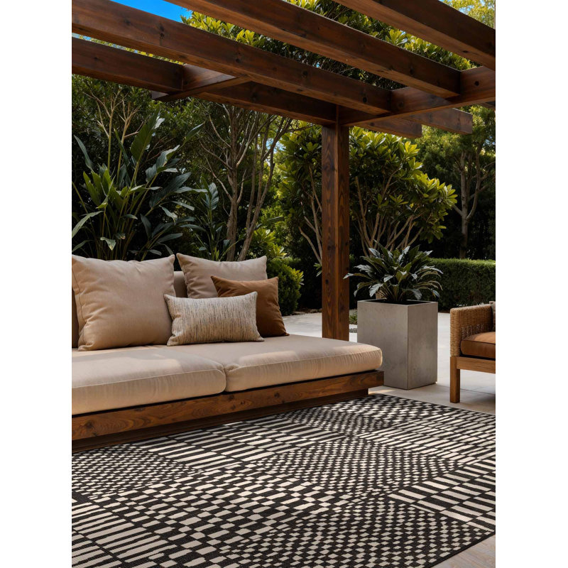 Deslie Rectangle 160 cm x 230 cm Geometric Indoor / Outdoor Area Rug