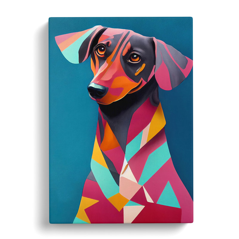 Dachshund in Colour Vol.1 - Wrapped Canvas, 76cm H x 50cm W x 3cm D