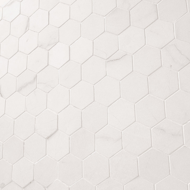Beldale Hexagon 12 in. x 12 in. Matte Porcelain Mosaic Floor and Wall Tile, Gravelle