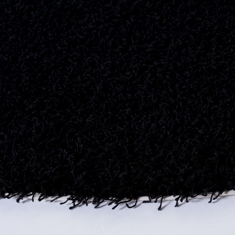 Assar Handmade Tufted Black Area Rug, Round 7'
