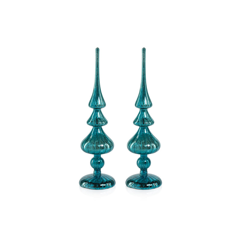 Embouts de table à DEL, ensemble de 2, Bleu antique