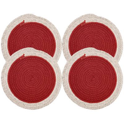 Polyester Round 4 Piece Coaster Set