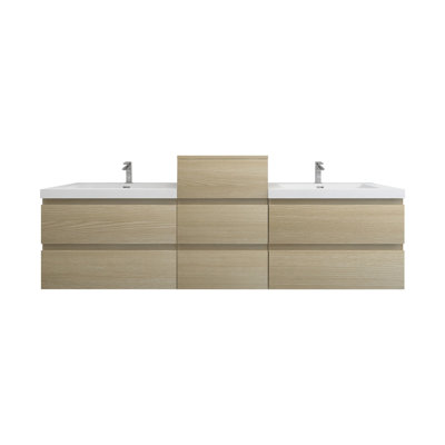 Moreno Bailey 78.5'' Double Bathroom Vanity with Acrylic Top