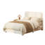 Structure de lit double Boucle avec tête de lit à hauteur réglable, lit plateforme moderne avec tête de lit courbée, lit plateforme élégant en tissu à profil bas Boucle, aucun sommier requis, assemblage facile, blanc-1155918024