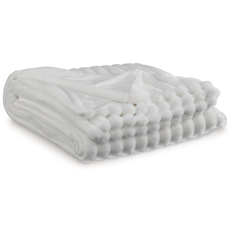 Alsonwell Throw (Set Of 3), White, 61" L x 49" W