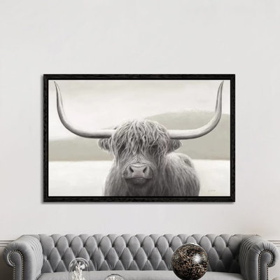 Highland Cow Neutral by James Wiens - Print on Canvas