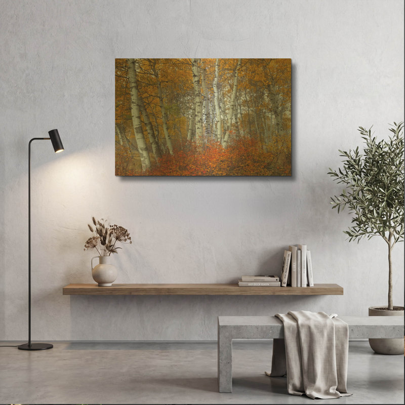 «Morning Aspens» par Jesse Estes, art mural en métal doré, 36 po x 24 po, 36 po x 24 po