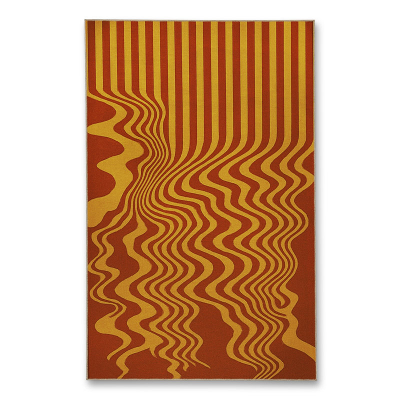 Tapis tissé à rayures crème Mosso, 2' x 2'11"