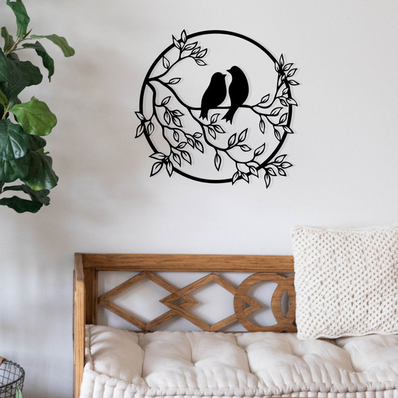 Accessoire mural élégant en métal noir élégant 19,5 po x 18,9 po | 100% métal, épaisseur: 0,05 pouce | Décoration élégante pour le salon, le bureau et le vestibule | Conception durable et accrocheuse
