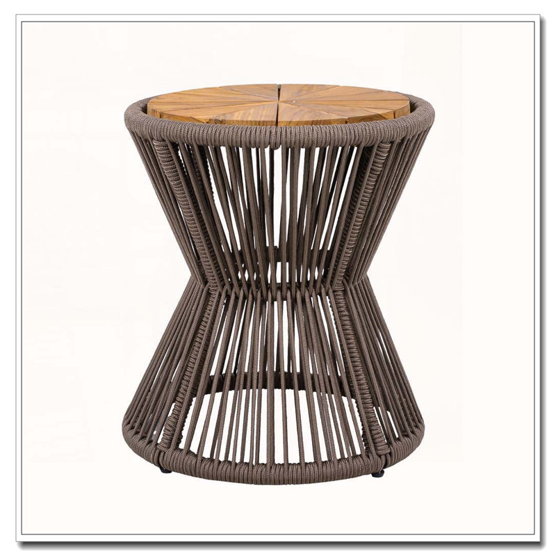 Table d'appoint d'extérieur, Gris foncé, teck