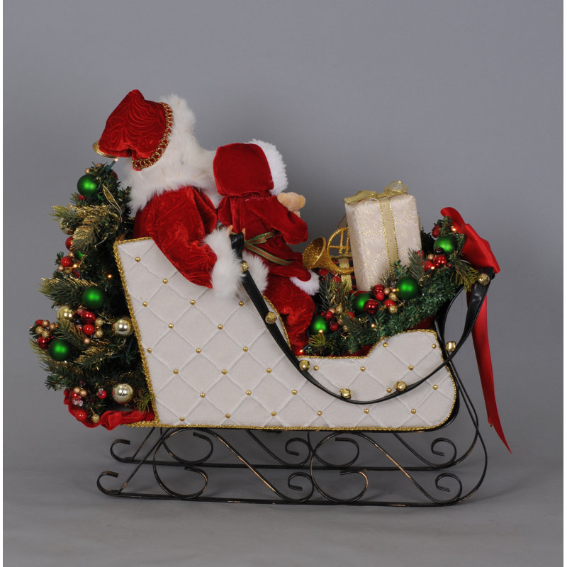 Lighted Sled Santa