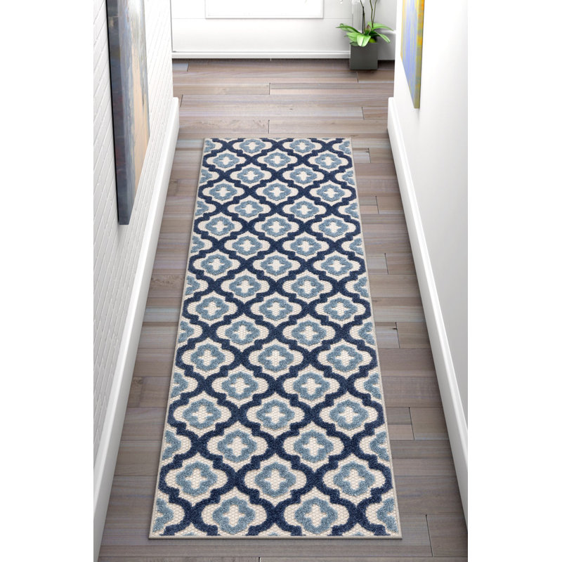 Geometric Indoor / Outdoor Area Rug, Runner 69 x 221cm