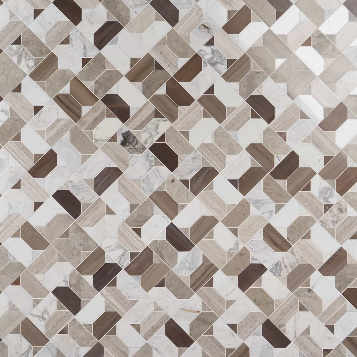 Bond Tile Pledge 12.83 In. X 12.83 In. Polished Marble Luxury Mosaic ...