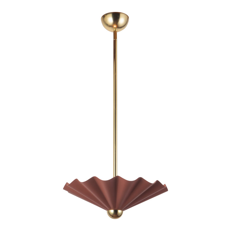 Furrow 16-in Red dimmable LED Pendant, 16-in, Red