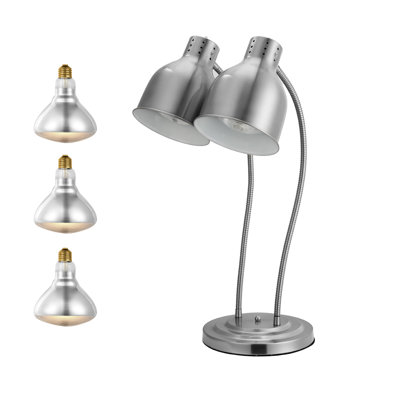 Traiteur électrique commercial à 2 têtes avec lampe chauffante pour nourriture et buffet