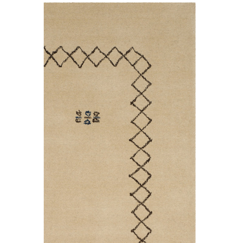 Coraima Hand Loomed Wool Geometric Rug, Rectangle 3' x 5'