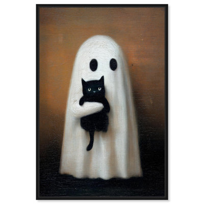 Spooky Snuggles Canvas Print Halloween Art Decor by Art Remedy, Black Frame, 36 x 54