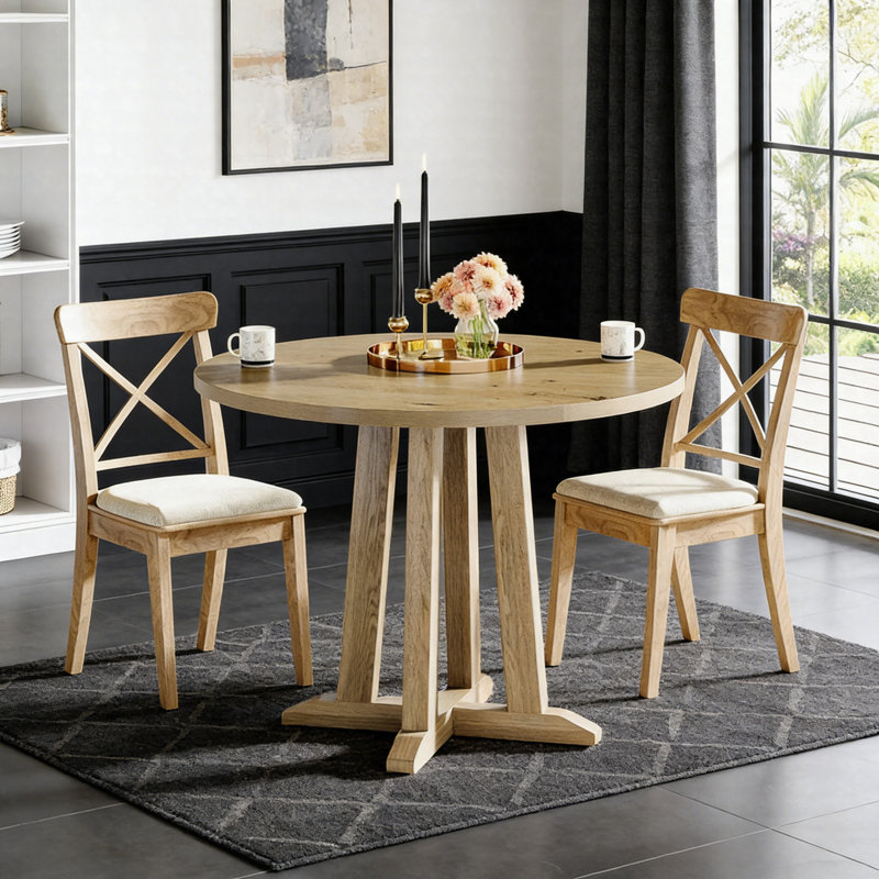 Table de salle à manger 31,5 "pour 2 à 4 personnes - Petite table de cuisine avec base robuste