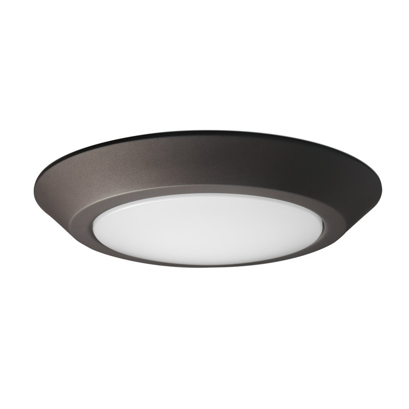 Plafonnier encastré tambour simple Cardona, 1,4" H x 9,84" L x 9,84" D, 3000 K, Bronze Acajou