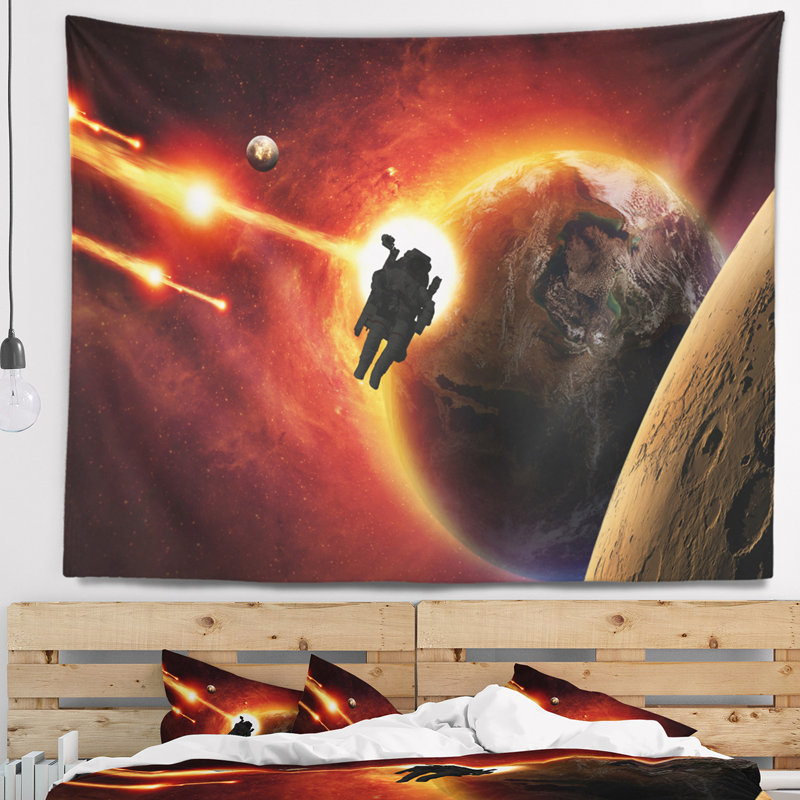 Tapisserie spacescape mission to mars, H 32 po x l 39 po