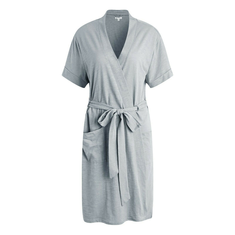 Peignoir en molleton à motif de molleton pour fille / femme Rolande, TG, Gris foncé