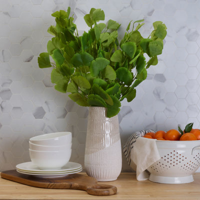 Elements Artificial Gingko Branch, 6 Piece, 25 Inch