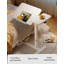 Bureau de chevet au-dessus du lit, support mobile pour ordinateur portable, table de lit inclinable avec roulettes, table de chevet à plateau réglable en hauteur pour canapé de lit pour ordinateur portable, blanc-104665315
