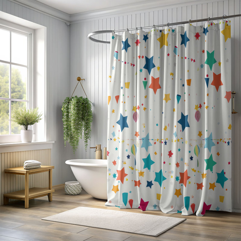Rideau de douche Celebration Cheer - Premium, H 74 po x l 71 po