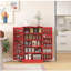 Armoire de cuisine autoportante de 41 pouces avec 12 portes, 5 portes doubles et 5 tablettes réglables HOMcom, rouge-312153302