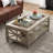 Cheylee Farmhouse Cocktail Tables Coffee Table with Tempered Glass Top-365078141