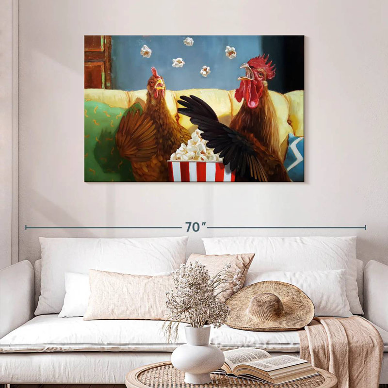 Popcorn Chickens, 30" H x 45" W