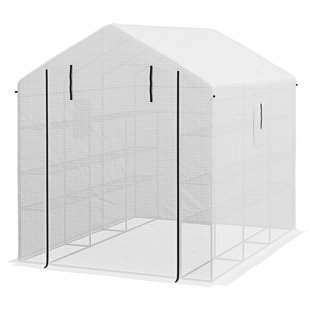 Walk-In Greenhouse With Mesh Door And Windows