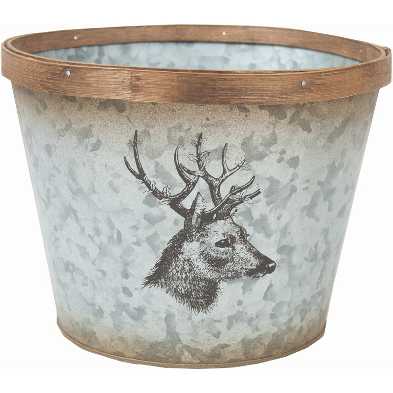 Pot à fleurs en métal Saffo, H 6,75 po x l 9 po x P 9 po
