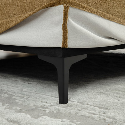Très grand canapé-lit de 56,3 po de largeur, tissu en lin chenille, pieds en métal robustes, capacité de charge élevée, convient aux salons, aux chambres et aux appartements. Brun
