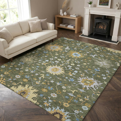Tapis traditionnel Villers AMF2609 de qualité supérieure, lavable à la machine