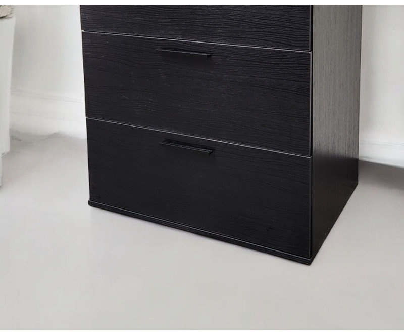 Commode à quatre tiroirs en bois noir 22,40 x 31,50 x 47,80 pouces 1 pièce