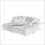 Méridienne double compressible avec porte-gobelets - aucun assemblage, causeuse moelleuse moderne pour une détente intérieure-132953097