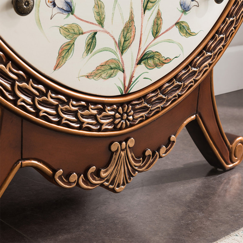 Creative painted carved drawer accent chest