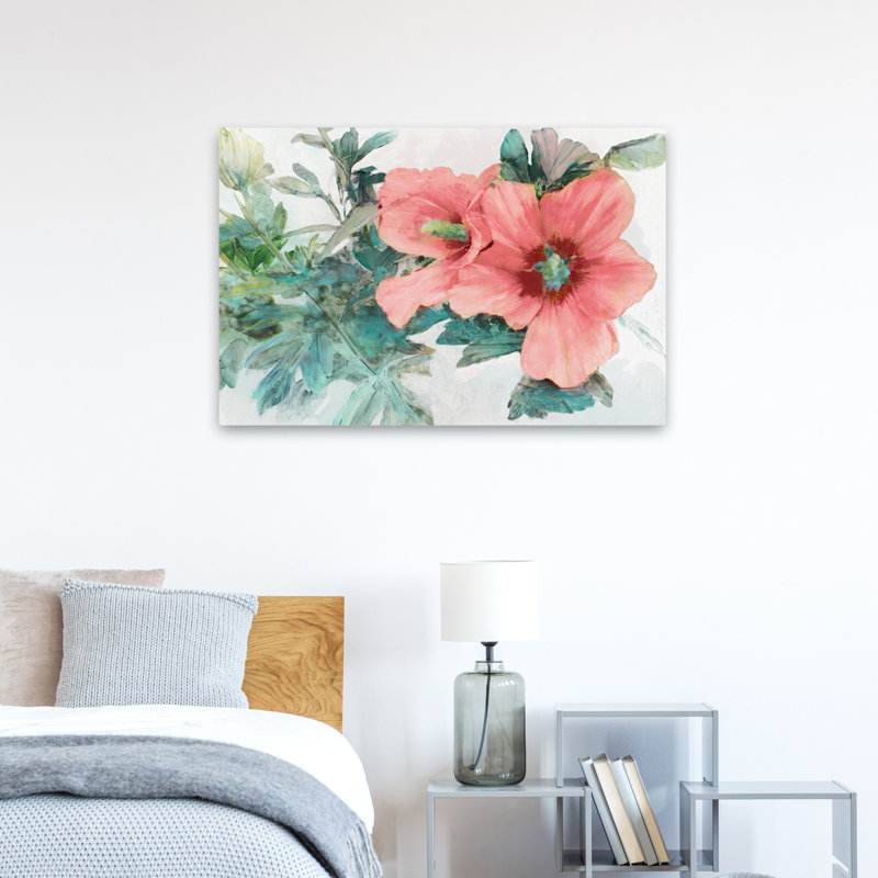 Plantes, fleurs, fleur tropique II, art mural, H 24 po x l 36 po